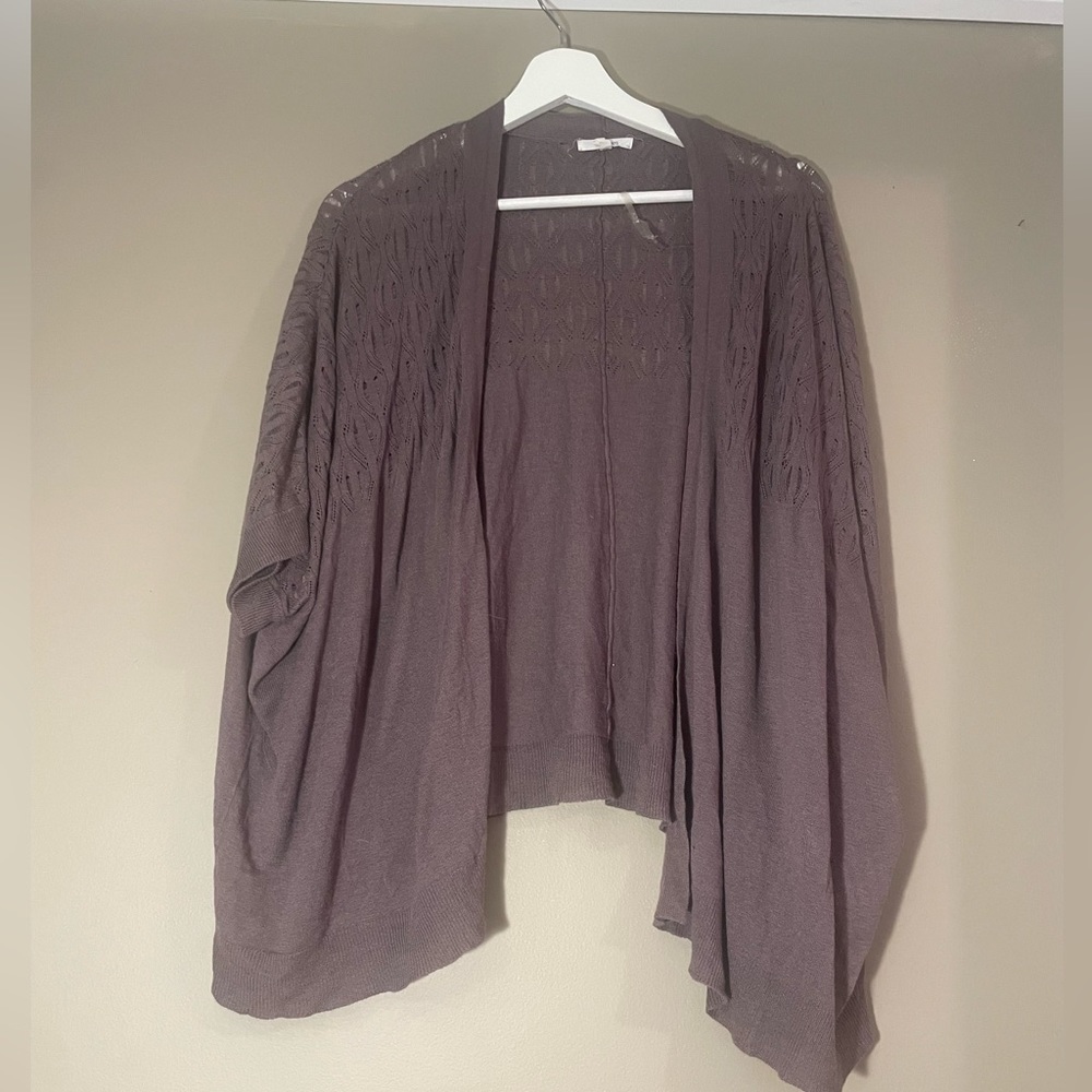 Maurice’s Purple Pointelle Shrug Cardigan
